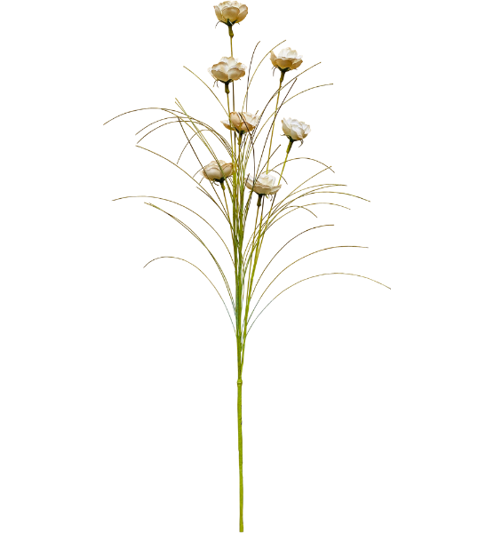 Flor artificial, mistura de flores cor-de-rosa velhas e selvagens e grama