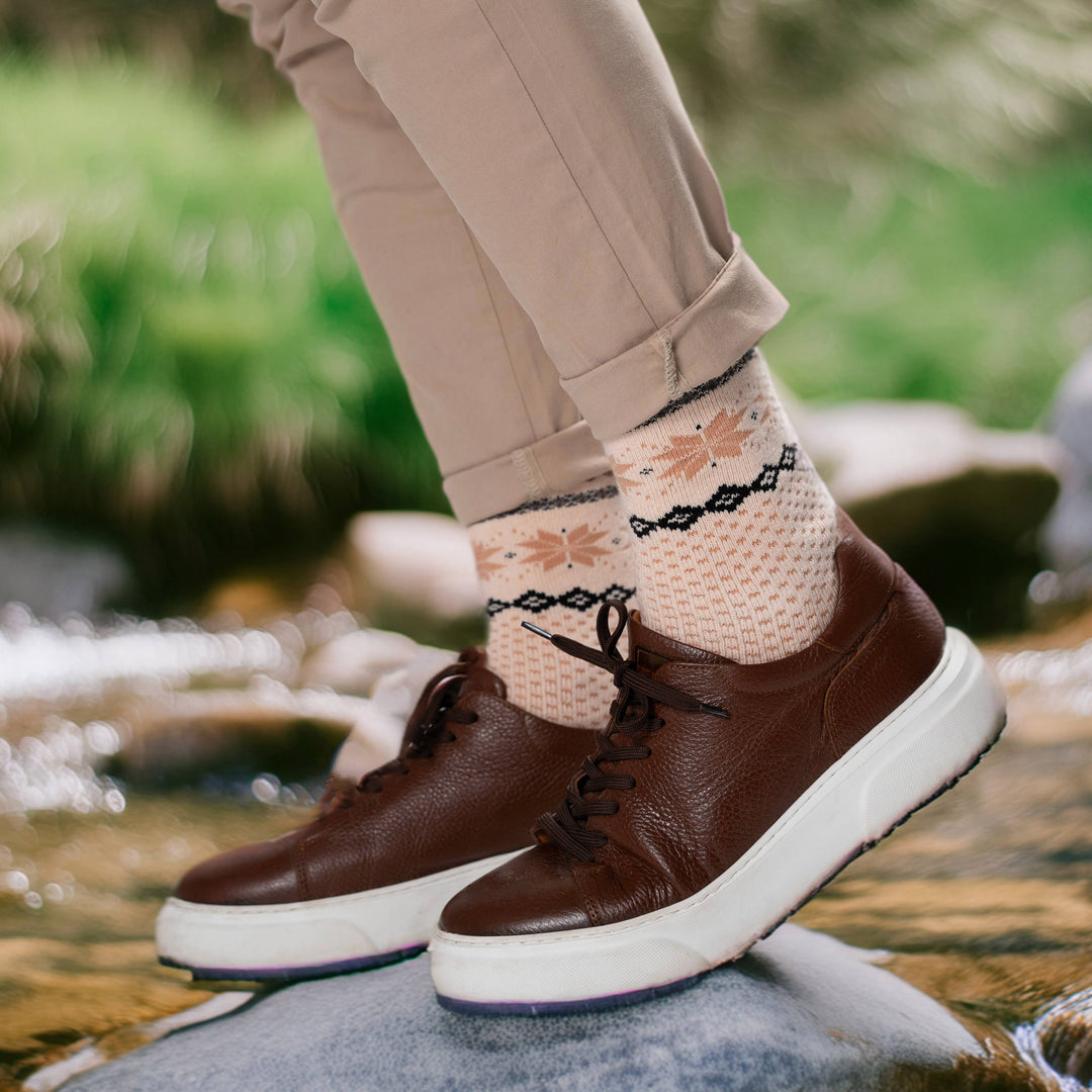 Cozy Nordic Socks for Women - Beige