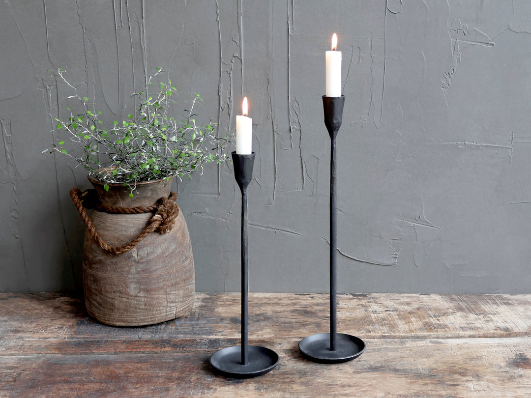 Tall iron candle holder