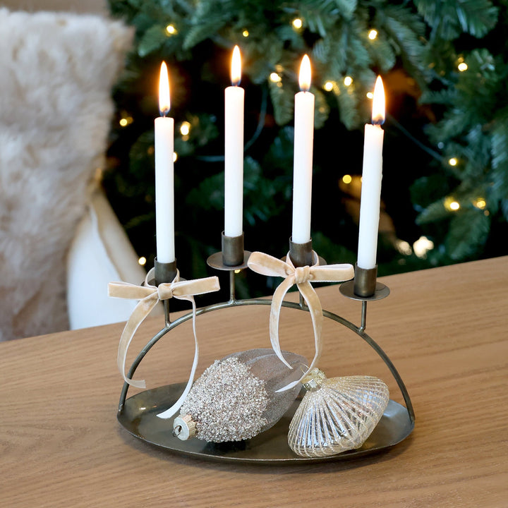 Tray with 4 candle holders