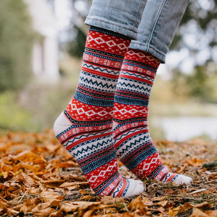 Cozy Nordic Socks For women - Pink