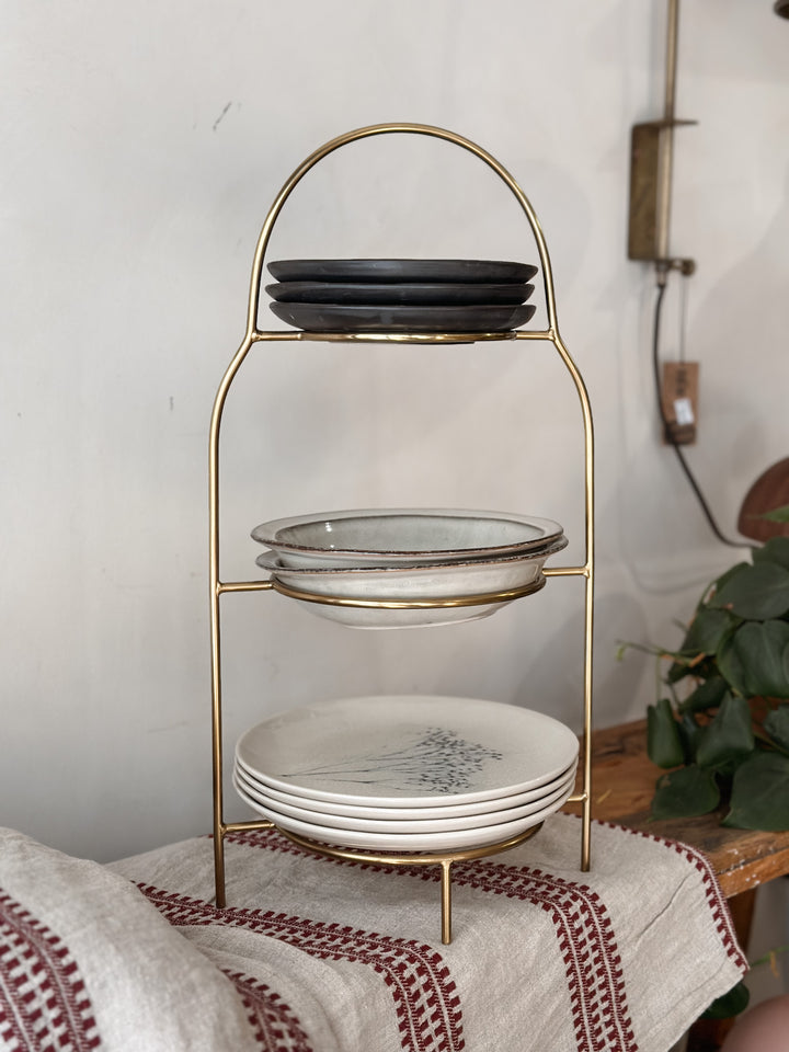 Plate stand, Antique brass finish