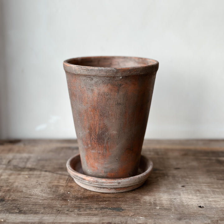 Terracota Long Pot w/ plate - Antique look