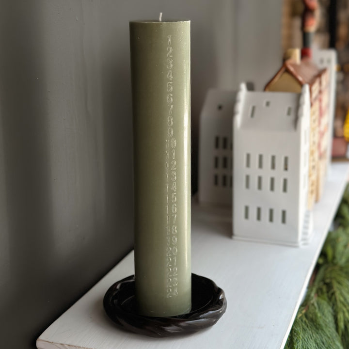 Christmas Advent candle - Dusty Green