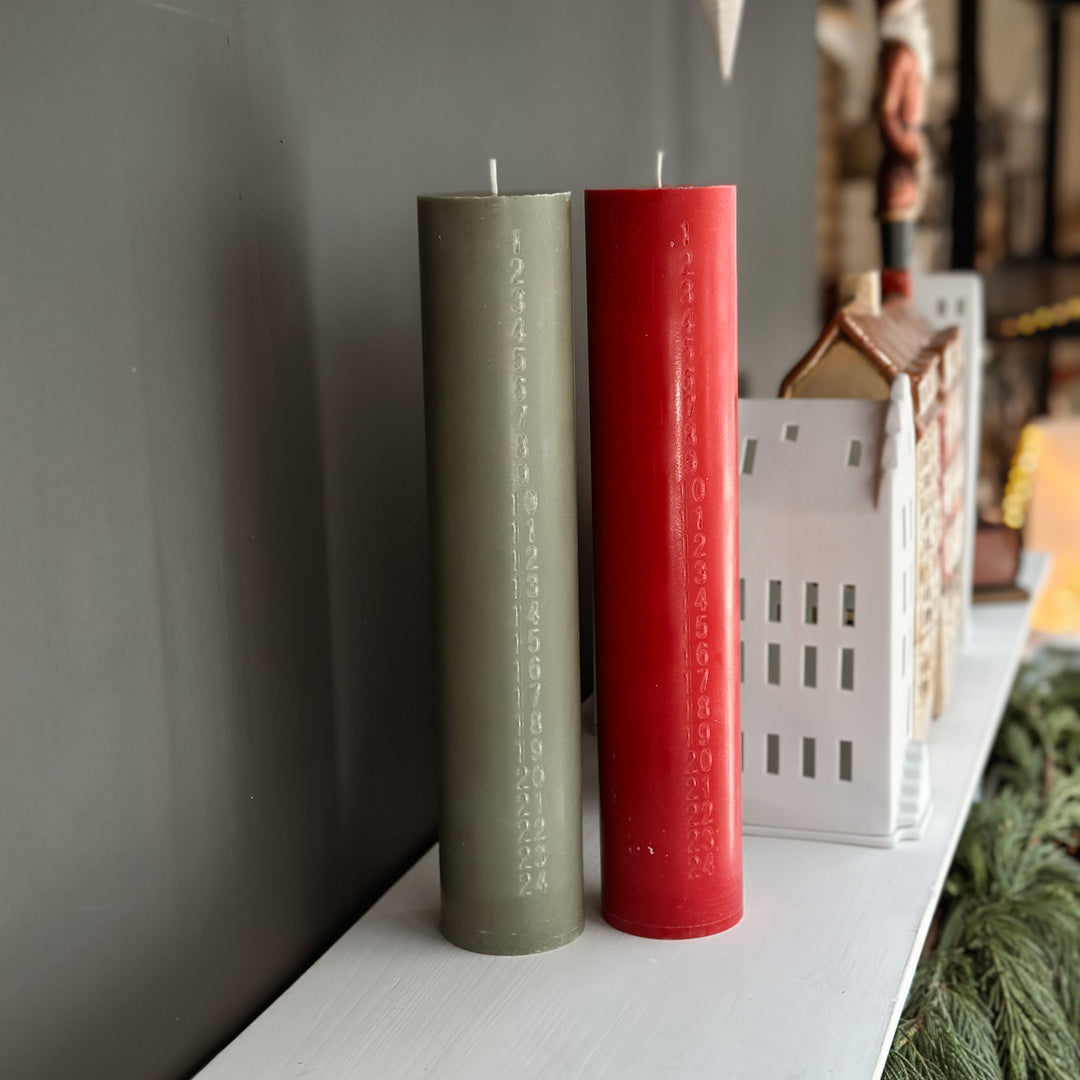 Christmas Advent candle - Red