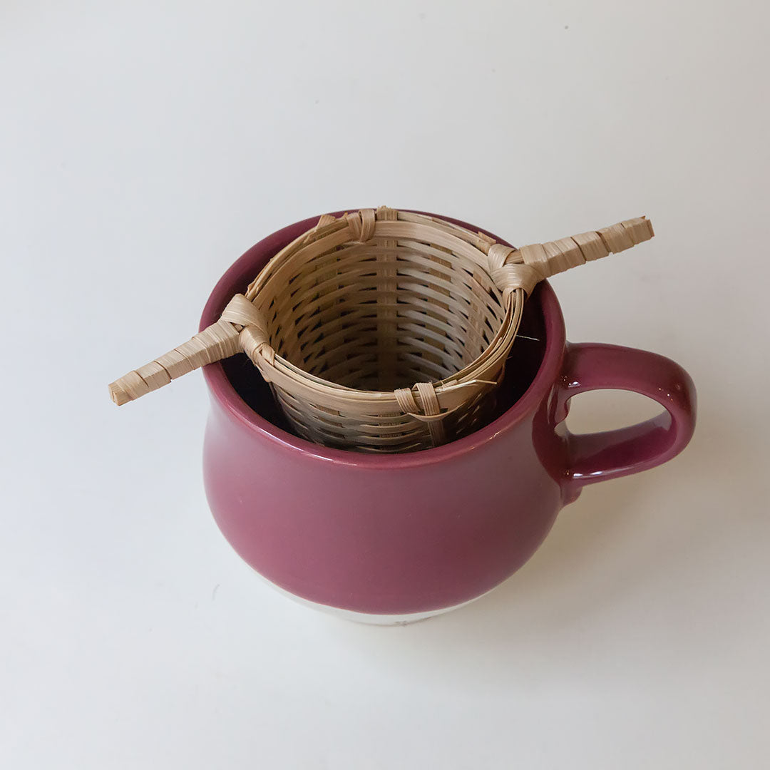 Colador de té de bambú