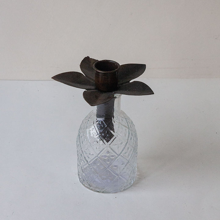 Antique Brown Candle Holder - For Bottle