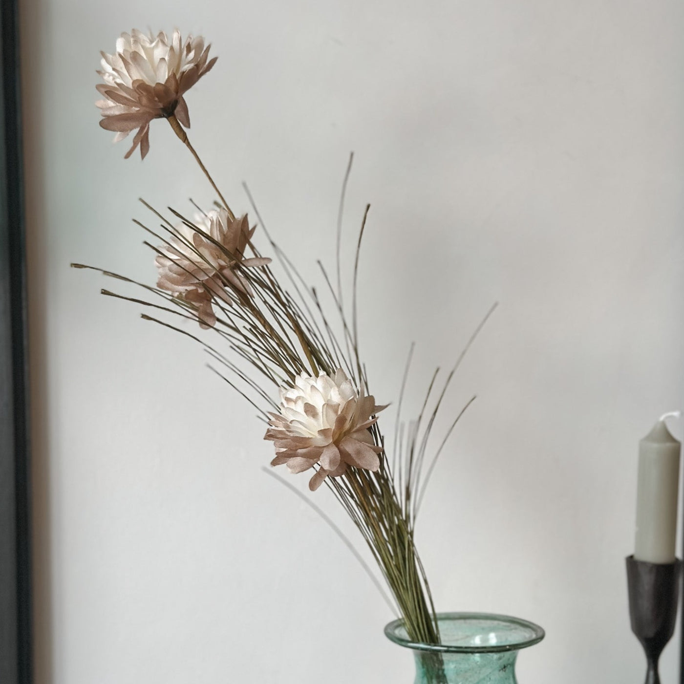 Artificial flower, Rust-colored flowers and grass