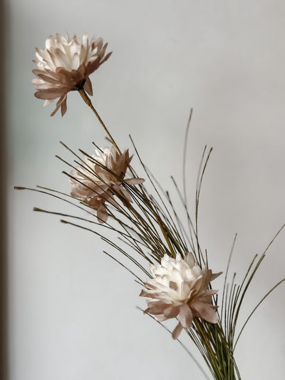 Artificial flower, Rust-colored flowers and grass