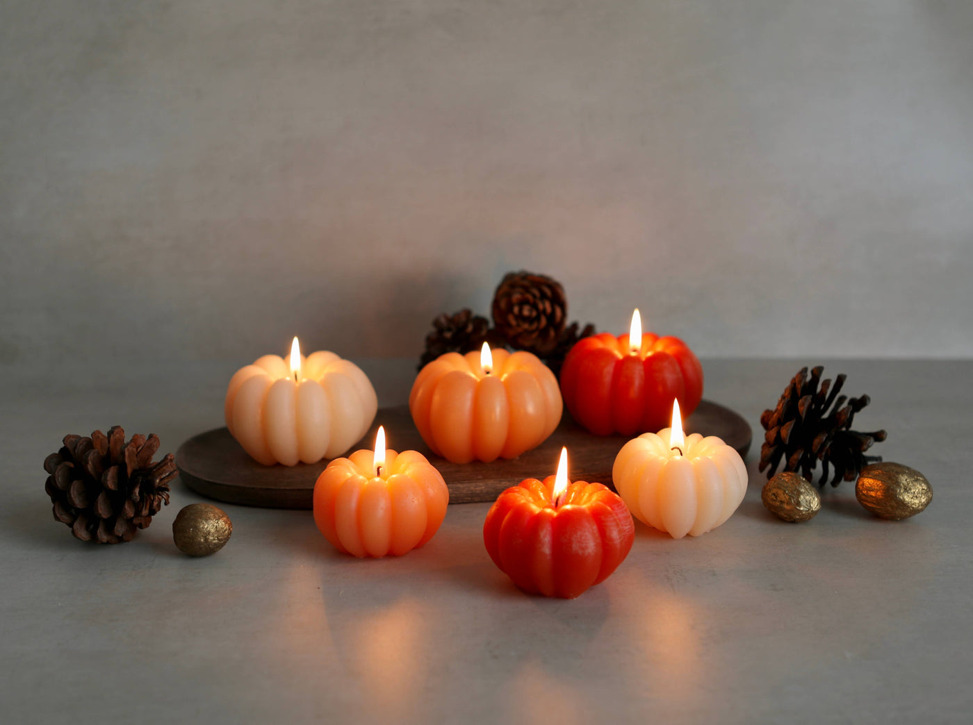 Pumpkin Candle Pale Orange