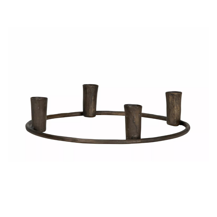 Candle Holder Metal Brown