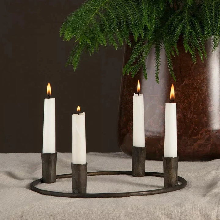 Candle Holder Metal Brown