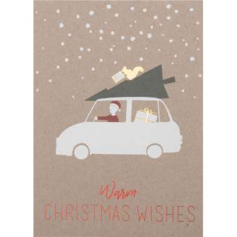 Christmas car card Warm christmas wishes