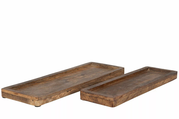 Tray Oblong Wood Brown