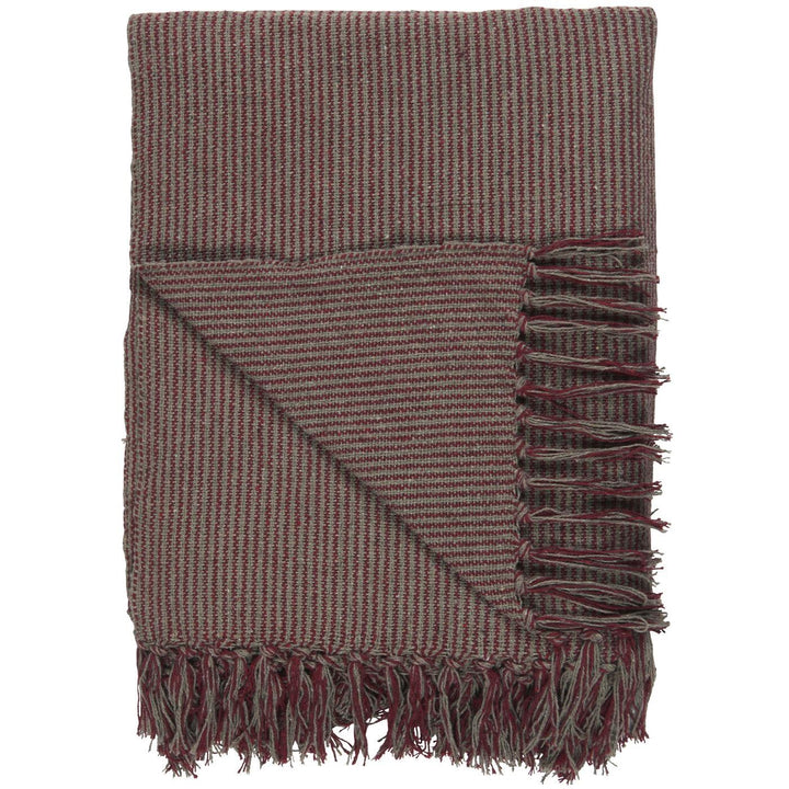 Throw Dark Grey/Dark Red Thin Stripes